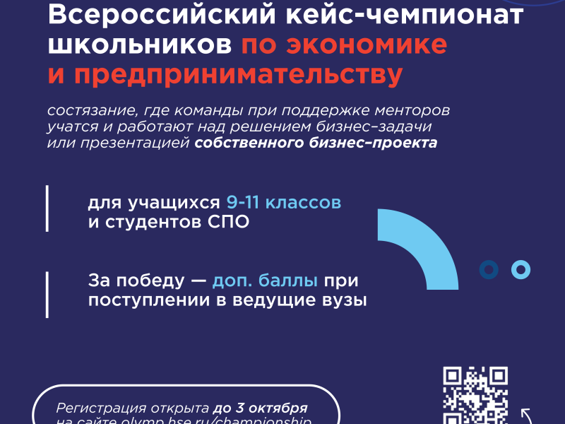 Всероссийский кейс-чемпионат школьников по экономике и предпринимательству.
